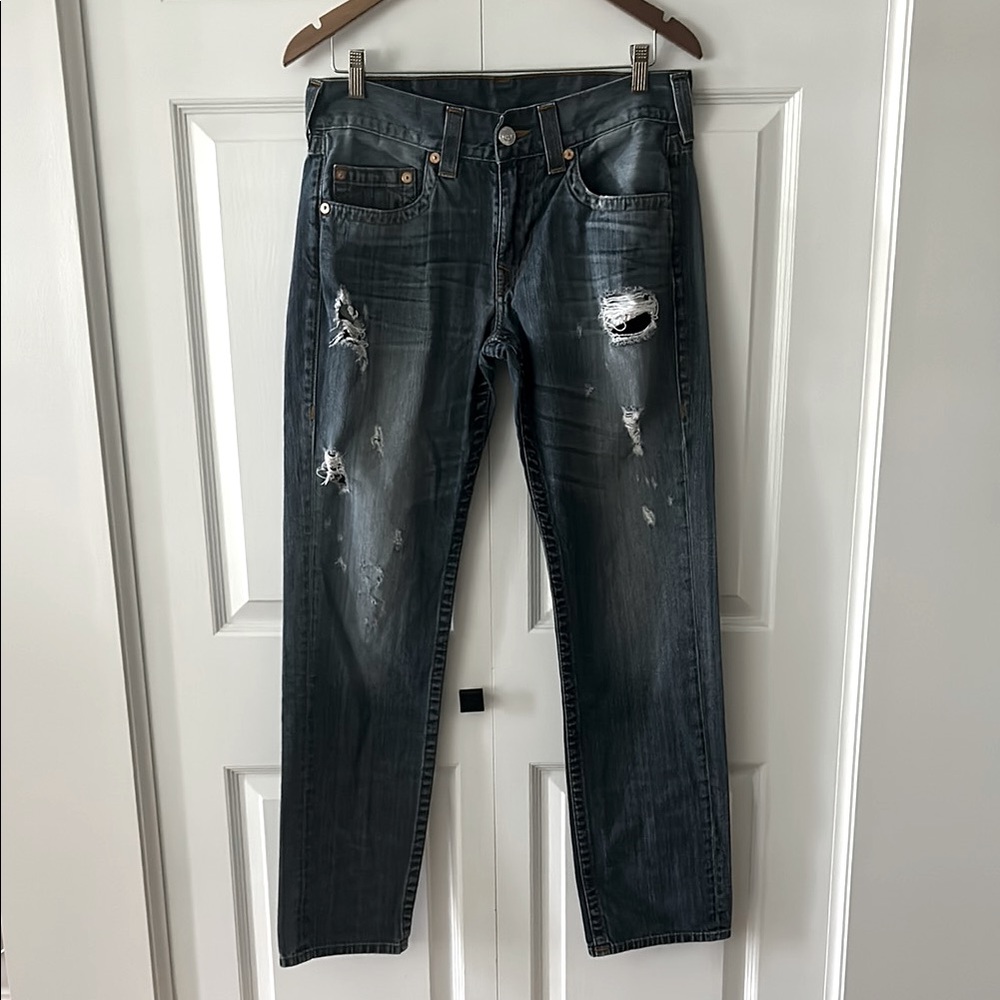 True Religion Slim Red Orange Jeans Size 32 x 32